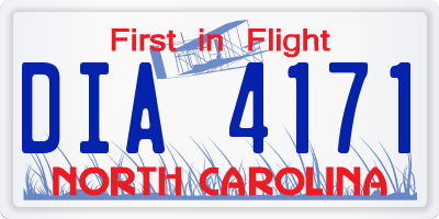 NC license plate DIA4171