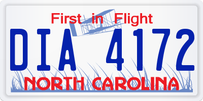 NC license plate DIA4172