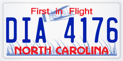 NC license plate DIA4176