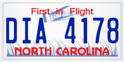 NC license plate DIA4178
