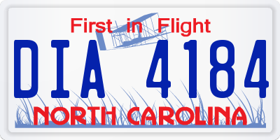NC license plate DIA4184