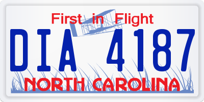 NC license plate DIA4187