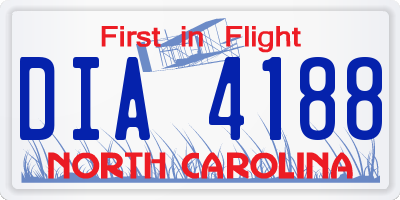 NC license plate DIA4188