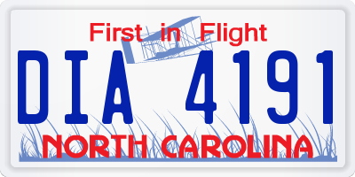 NC license plate DIA4191