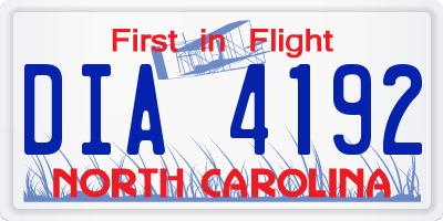 NC license plate DIA4192