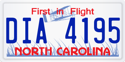 NC license plate DIA4195