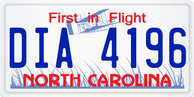 NC license plate DIA4196
