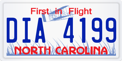 NC license plate DIA4199