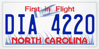 NC license plate DIA4220