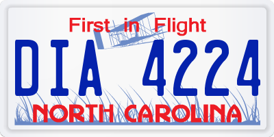 NC license plate DIA4224