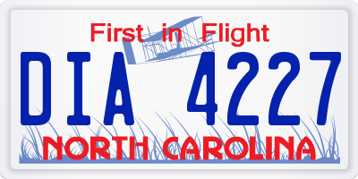 NC license plate DIA4227