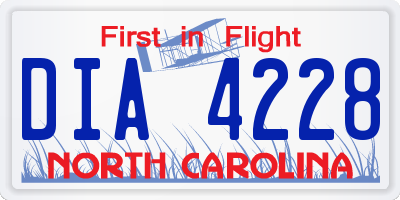 NC license plate DIA4228
