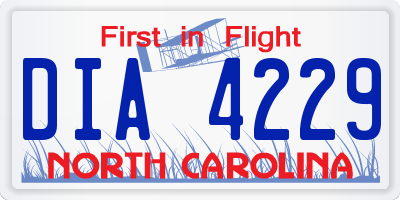 NC license plate DIA4229