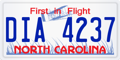 NC license plate DIA4237