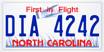 NC license plate DIA4242