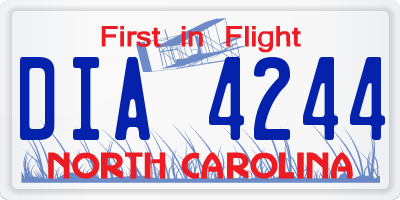 NC license plate DIA4244