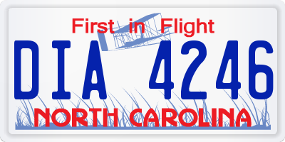 NC license plate DIA4246