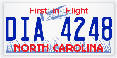 NC license plate DIA4248