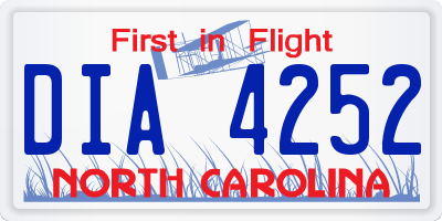 NC license plate DIA4252