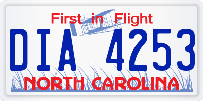 NC license plate DIA4253