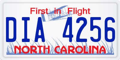 NC license plate DIA4256