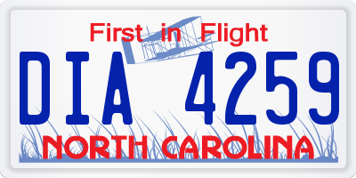 NC license plate DIA4259