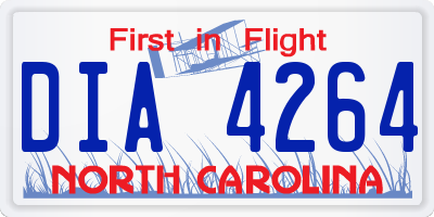 NC license plate DIA4264