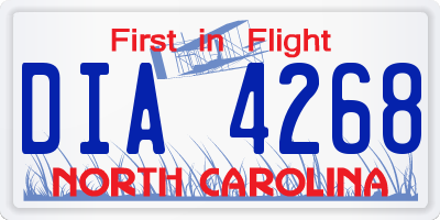 NC license plate DIA4268