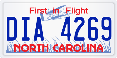 NC license plate DIA4269