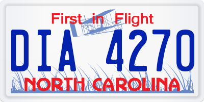 NC license plate DIA4270