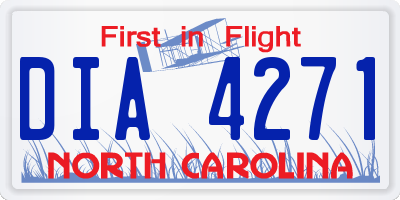 NC license plate DIA4271