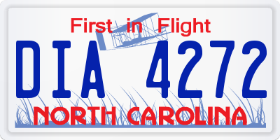 NC license plate DIA4272