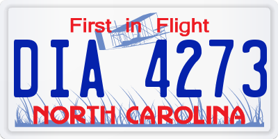 NC license plate DIA4273