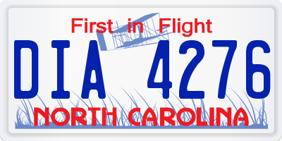 NC license plate DIA4276