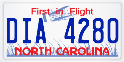 NC license plate DIA4280