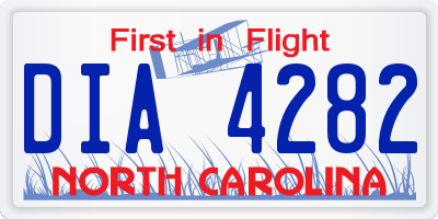 NC license plate DIA4282
