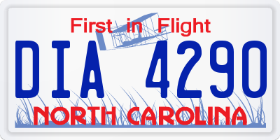 NC license plate DIA4290