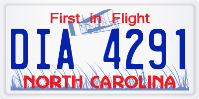 NC license plate DIA4291