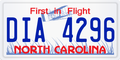 NC license plate DIA4296