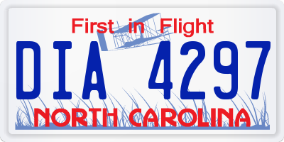 NC license plate DIA4297