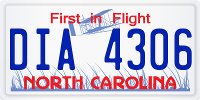NC license plate DIA4306