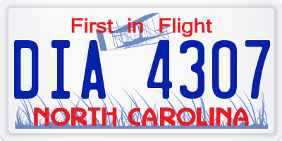 NC license plate DIA4307