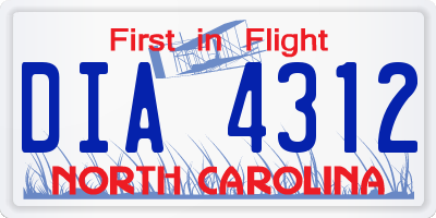 NC license plate DIA4312