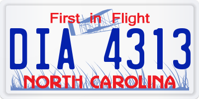 NC license plate DIA4313