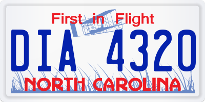 NC license plate DIA4320