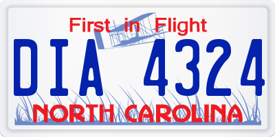 NC license plate DIA4324