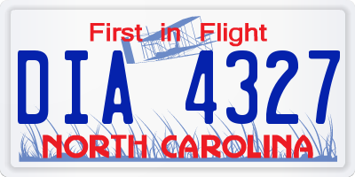 NC license plate DIA4327