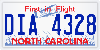 NC license plate DIA4328