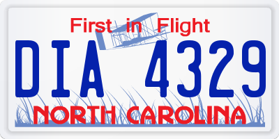 NC license plate DIA4329