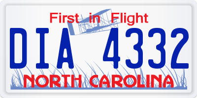 NC license plate DIA4332